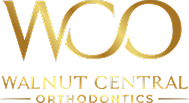 Walnut Central Orthodontics logo in gold with text on white background